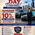 Labor Day travel special from Private Chauffeur Services Chicago - 10% off all services for new customers in September